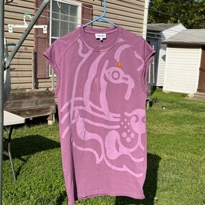 Kenzo Lavender-Pink Tiger Graphic Sleeveless Tee